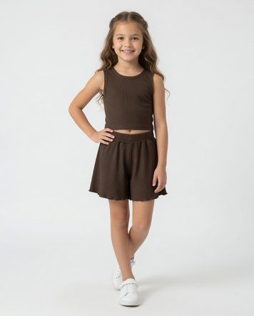 Костюм з шортами для дівчинки 116 Темно-коричневий ALINI GIRL (733974-116) 733974-116 фото
