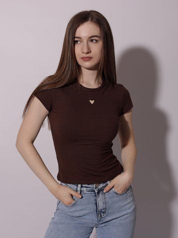 Футболка женская OneSize Темно-коричневий FASHION (711252-OneSize) 711252-OneSize фото