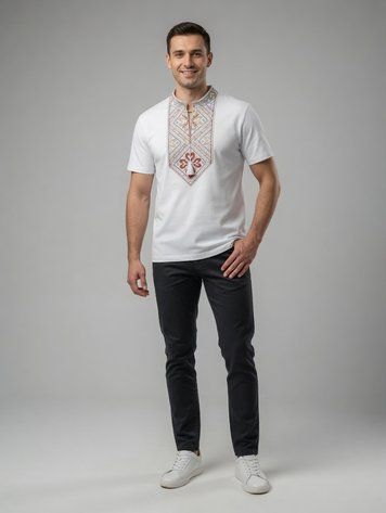 Вишиванка чоловіча S Білий (710855-S)* 710855-S фото