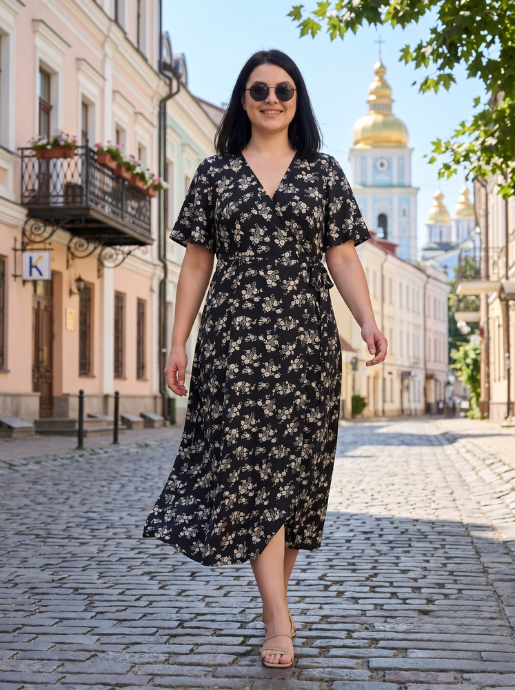 Платье женское 46 Черно-белый (737278-46) 737278-46 фото