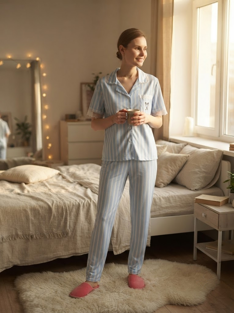 Пижама женская S Голубой FASHION (729831-S) 729831-S фото