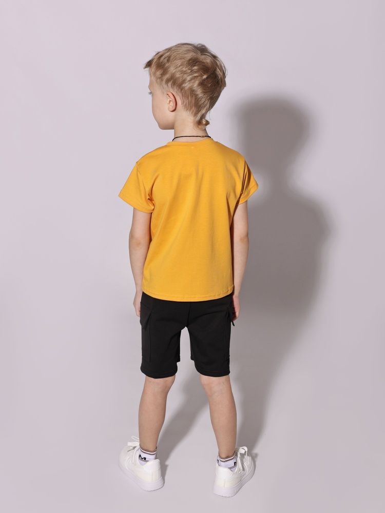 Костюм с шортами для мальчика 104 Горчичный HAPPY BABY (728773-104) 728773-104 фото
