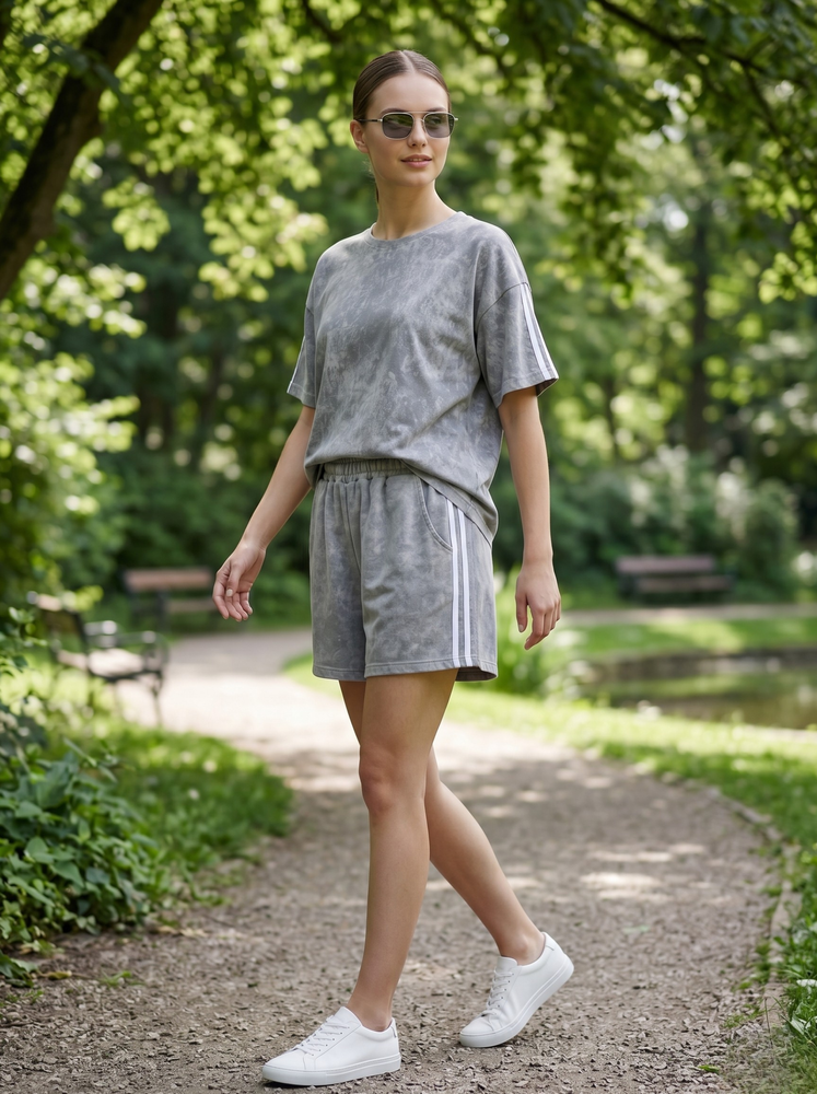Костюм з шортами жіночий 42 Сірий (720596-42) 720596-42 фото