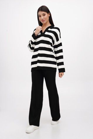 Костюм брючный женский OneSize Черно-белый DIKS (651440-OneSize) 651440-OneSize фото