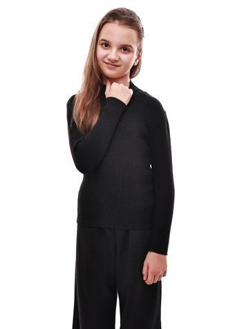 Гольф в'язаний для дівчинки 134 Чорний YALISI (689086-134) 689086-134 фото
