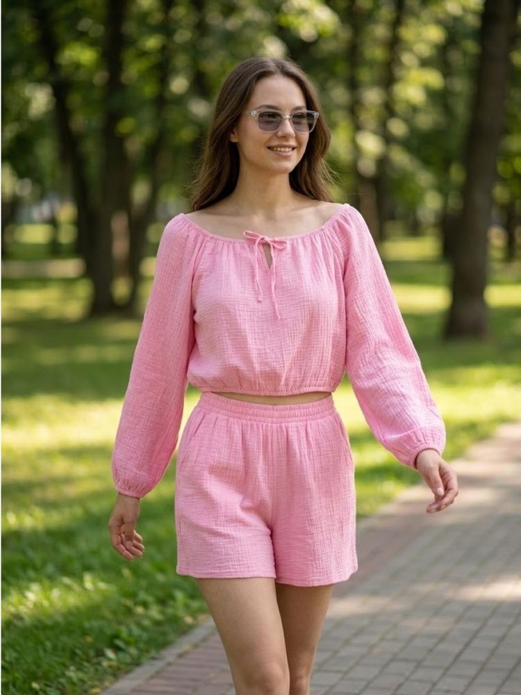 Костюм з шортами жіночий 42 Рожевий (731757-42) 731757-42 фото