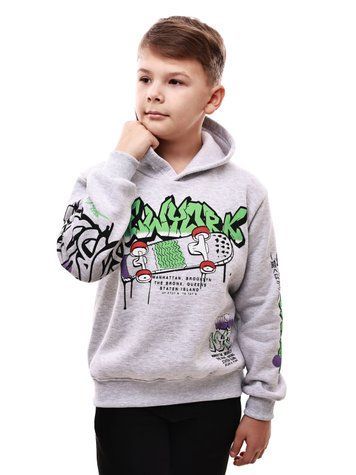 Толстовка для хлопчика 134 Світло-сірий COOL STUFF (707589-134) 707589-134 фото