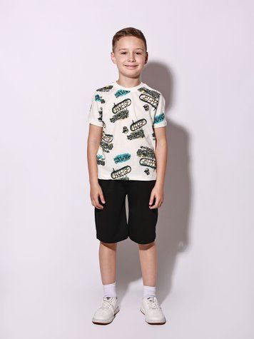 Костюм з шортами для хлопчика підлітка 134 Білий ECE KIDS (741636-134) 741636-134 фото