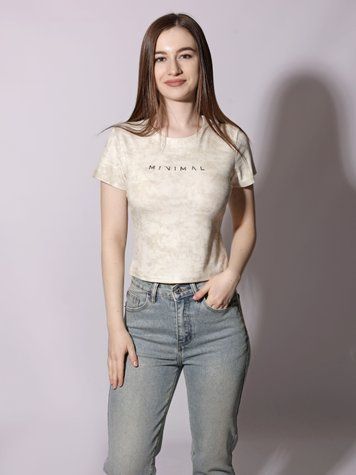 Футболка женская OneSize Молочный FASHION (711975-OneSize) 711975-OneSize фото