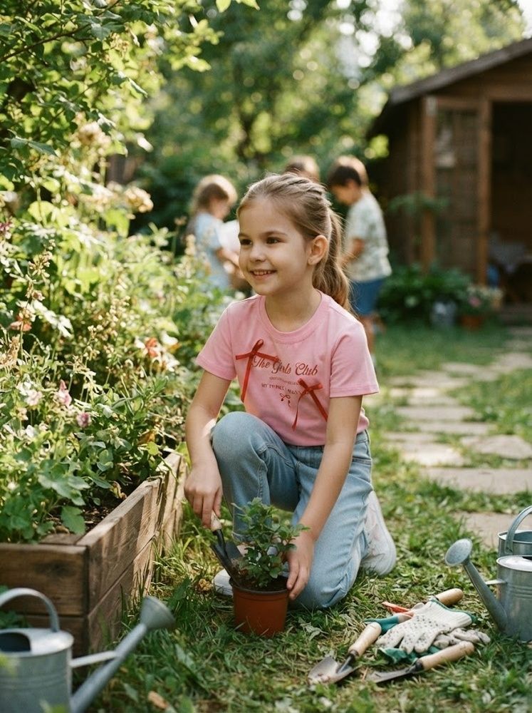 Футболка для дівчинки (рожевий) 714683-104 фото