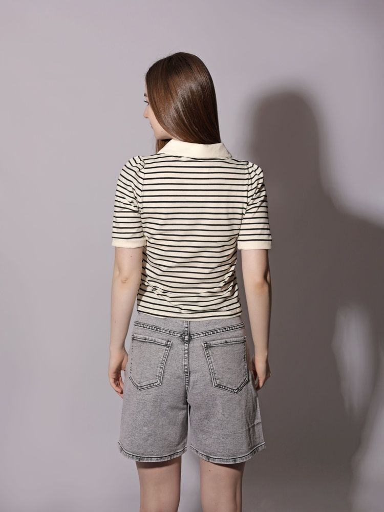 Поло жіноче S Чорно-білий FASHION (711869-S) 711869-S фото
