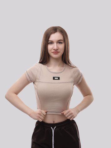 Футболка женская S Бежевый PONCIK (710932-S) 710932-S фото