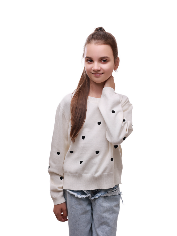 Светр для дівчинки підлітка 140 Молочний M@C (685669-140) 685669-140 фото