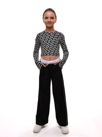 Брюки спортивные для девочки 146 Черный NEW KROP (689794-146) 689794-146 фото