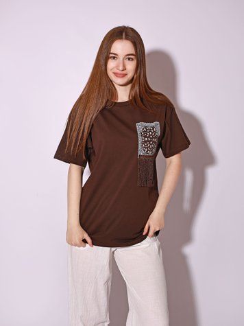 Футболка жіноча S Темно-коричневий KAKTUS MODA (739244-S) 739244-S фото