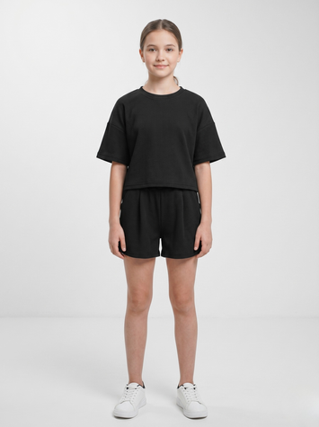 Костюм з шортами для дівчинки підлітка 140 Чорний ALINI GIRL (732710-140) 732710-140 фото