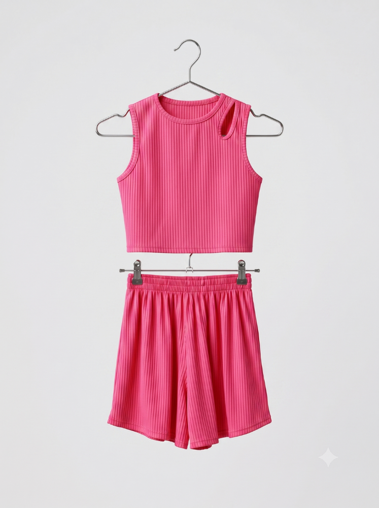 Костюм с шортами для девочки подростка 128 Малиновый ЭДЕЛЬВЕЙС (719392-128) 719392-128 фото