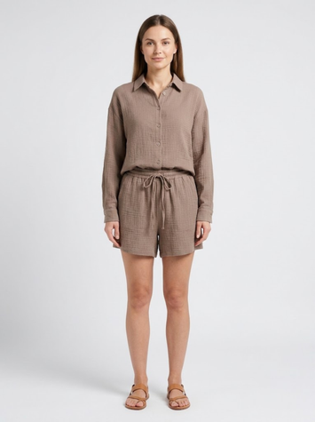 Костюм с шортами женский OneSize Бежевый MEAT AND MARCH (758169-OneSize) 758169-OneSize фото