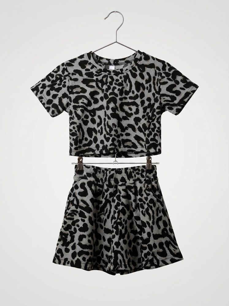 Костюм з шортами для дівчинки підлітка 128 Сірий TOP STYLE (733507-128) 733507-128 фото