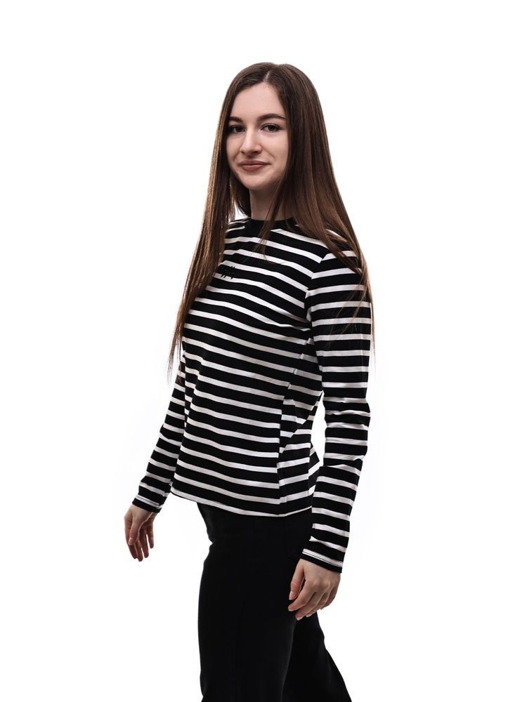 Лонгслив женский S Черно-белый NANA (699192-S) 699192-S фото