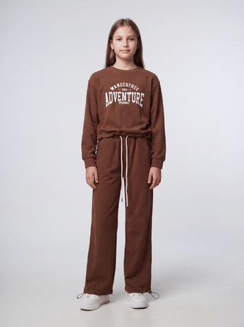Костюм брючный для девочки подростка 128 Темно-коричневый FASHION (738555-128) 738555-128 фото