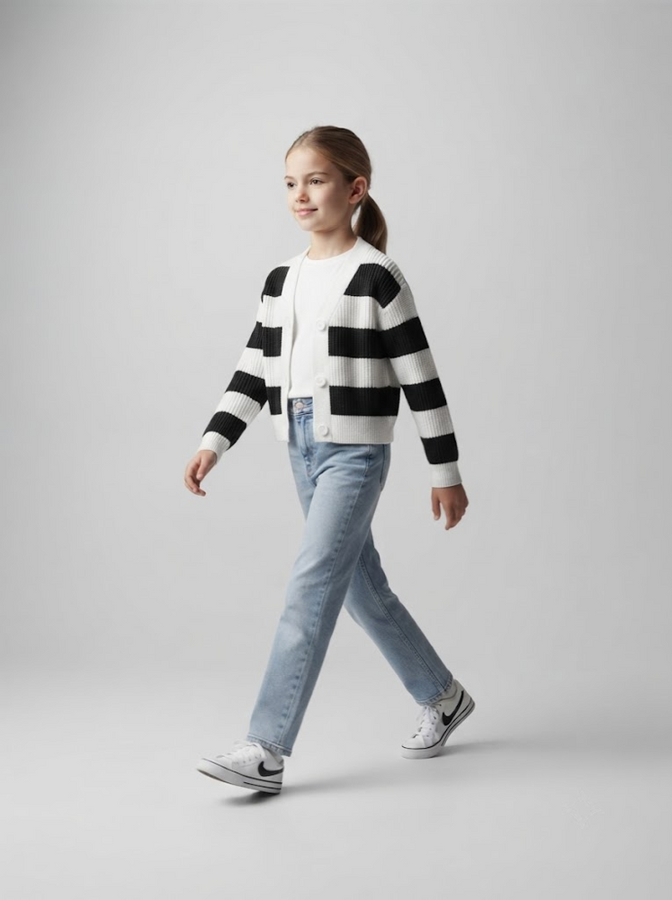 Свитер для девочки подростка 134 Черно-белый TVIY LOOK (723068-134) 723068-134 фото