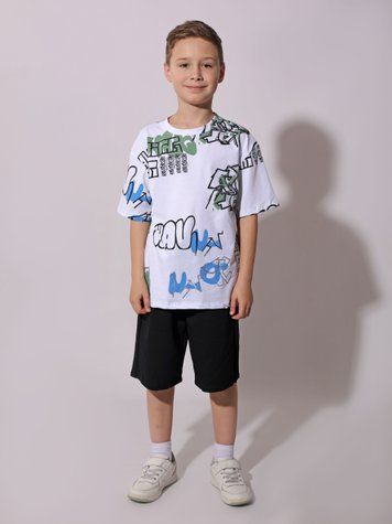 Костюм з шортами для хлопчика підлітка 140 Чорний M@C (706823-140)* 706823-140 фото