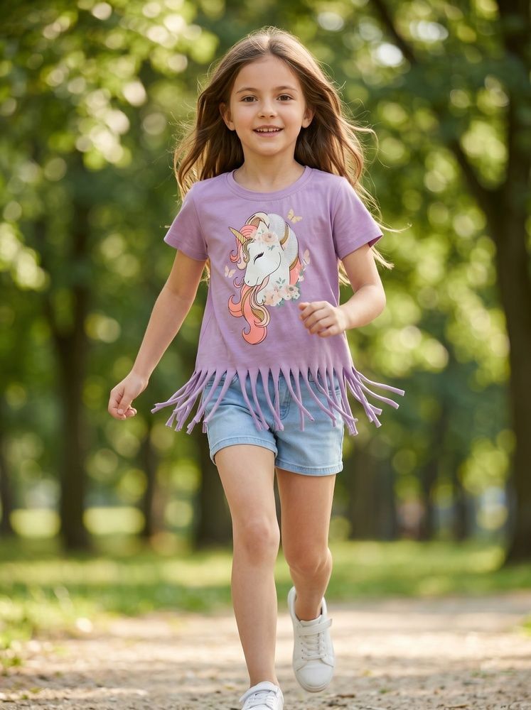 Футболка для девочки 104 Лиловый OZ MODA KIDS (714595-104) 714595-104 фото