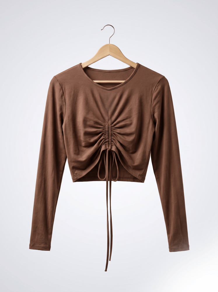 Лонгслив женский XS Темно-коричневый FASHION (734535-XS) 734535-XS фото