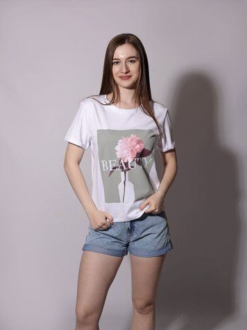 Футболка жіноча S Білий ANDIN (718693-S) 718693-S фото
