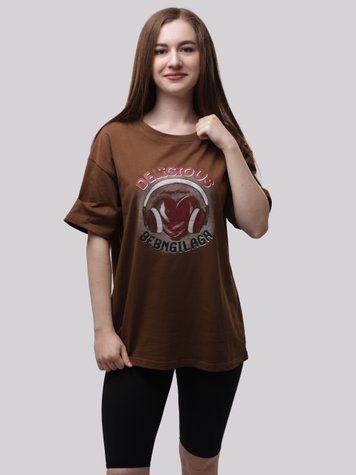 Футболка женская OneSize Темно-коричневий (716049-OneSize) 716049-OneSize фото