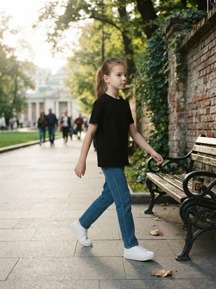 Футболка для дівчинки підлітка 134 Чорний ANDIN (719048-134) 719048-134 фото