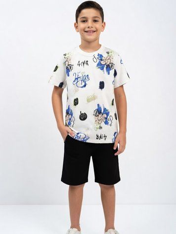 Костюм з шортами для хлопчика підлітка 134 Білий ECE KIDS (721776-134)* 721776-134 фото