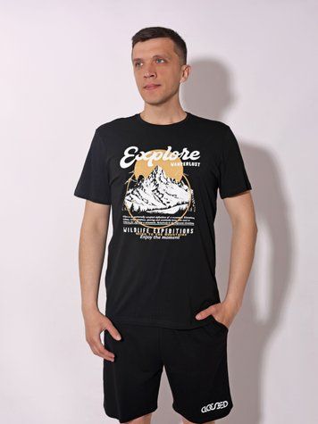 Футболка чоловіча 46 Чорний BEKI (720622-46) 720622-46 фото