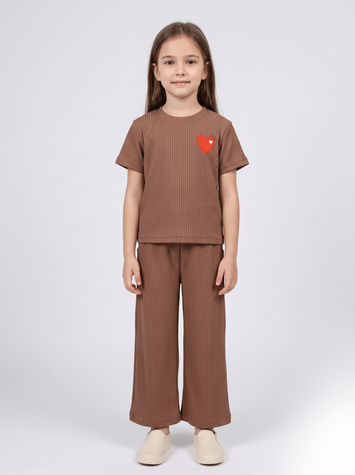Костюм брючний для дівчинки 104 Темно-коричневий TOP STYLE (710050-104) 710050-104 фото