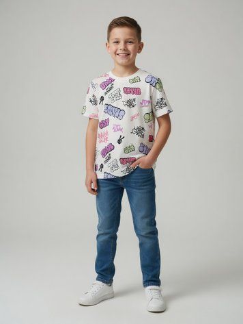 Футболка для хлопчика підлітка 134 Білий ECE KIDS (741633-134) 741633-134 фото