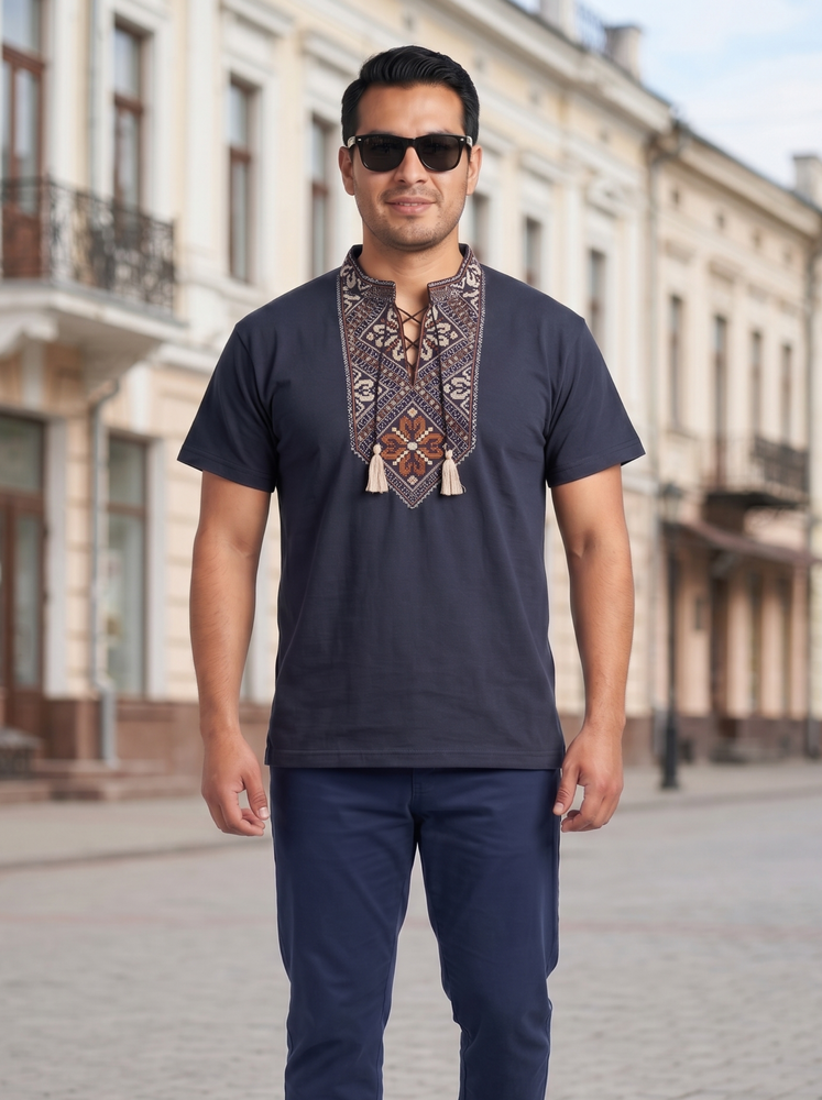Вишиванка чоловіча (синій) 710857-S фото