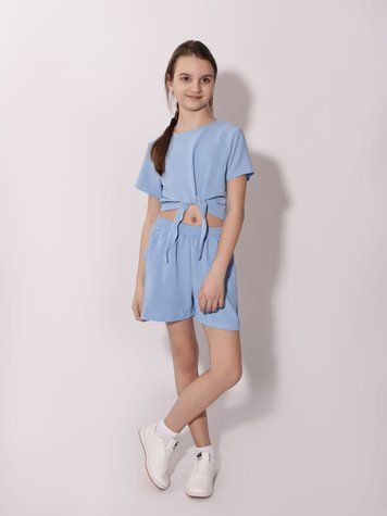 Костюм с шортами для девочки подростка 128 Голубой (721474-128) 721474-128 фото