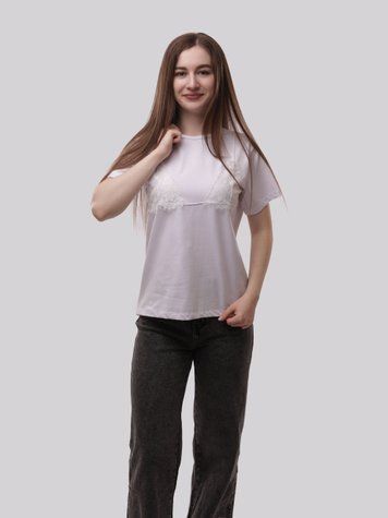 Футболка жіноча S Білий PONCIK (718310-S) 718310-S фото