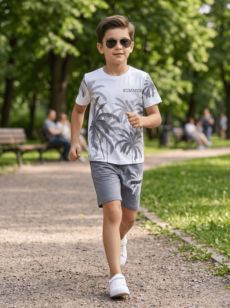 Костюм з шортами для хлопчика 104 Білий (713775-104) 713775-104 фото