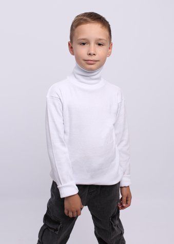 Гольф трикотажний для хлопчика 134 Білий OZMIRAC (655539-134) 655539-134 фото