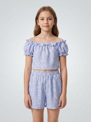Костюм з шортами для дівчинки підлітка 128 Блакитний (732426-128) 732426-128 фото