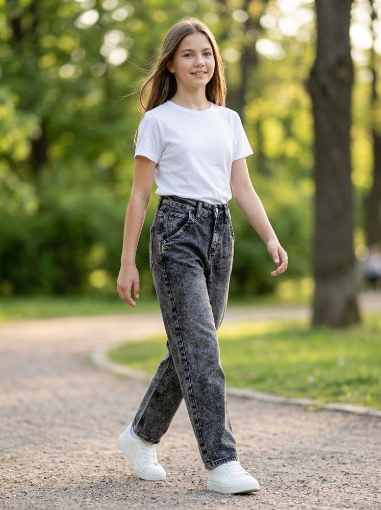 Джинсы для девочки подростка 140 Темно-серый XF JEANS (726627-140) 726627-140 фото