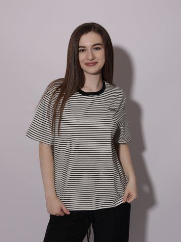 Футболка жіноча OneSize Чорно-білий FASHION (712422-OneSize) 712422-OneSize фото
