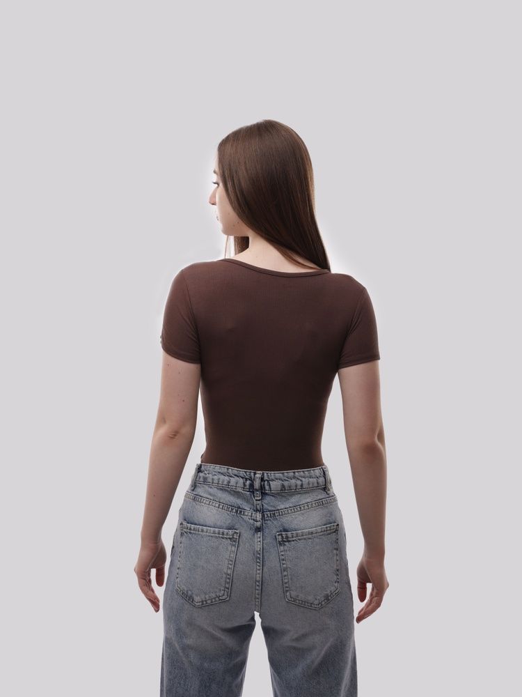 Боді жіноче S Темно-коричневий TEXTURE (713351-S) 713351-S фото