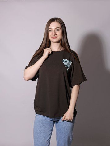 Футболка жіноча M Темно-коричневий ANDIN (718627-M) 718627-M фото